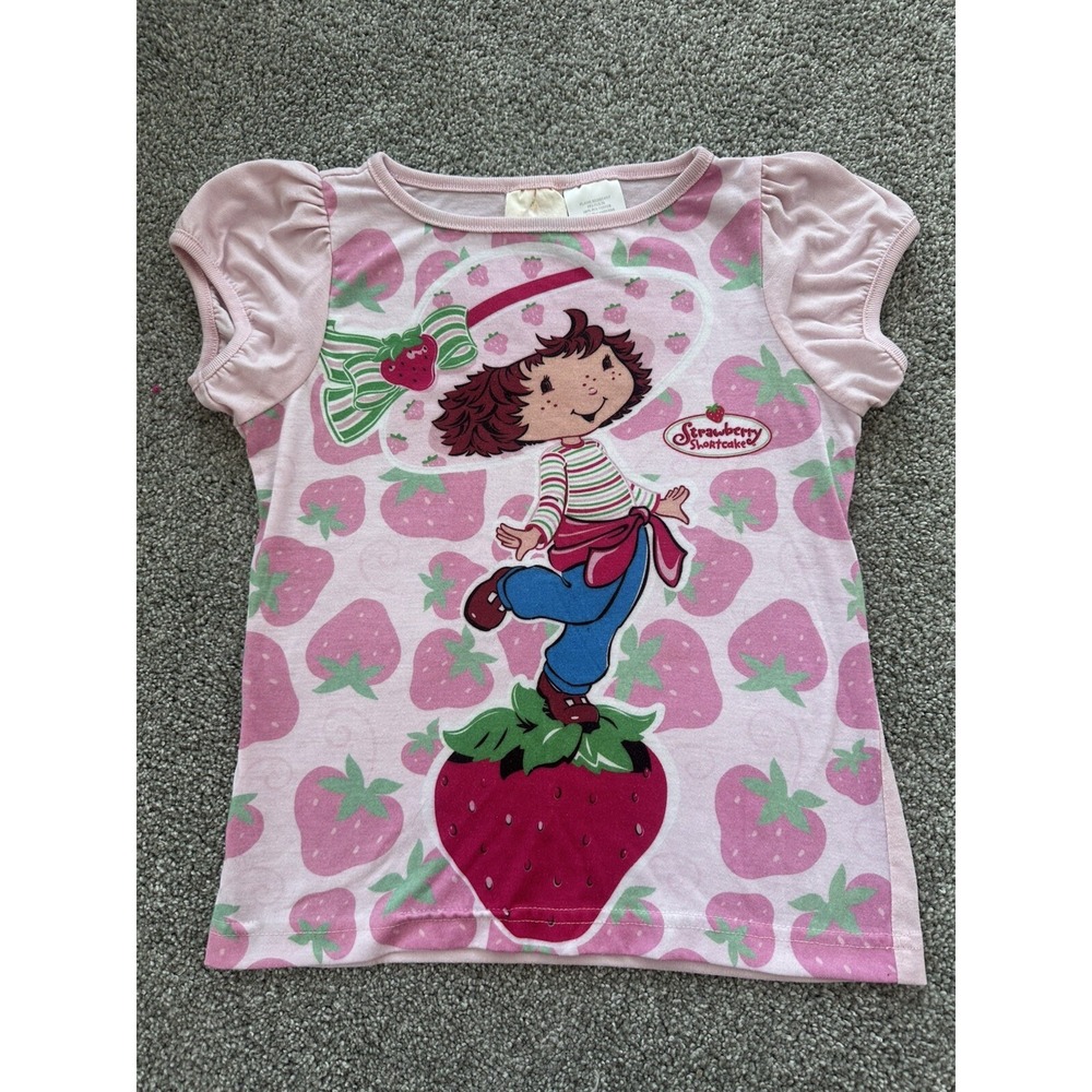 Vintage Strawberry Shortcake Tee Shirt Top Little Girls 8- Y2K Early 2000s